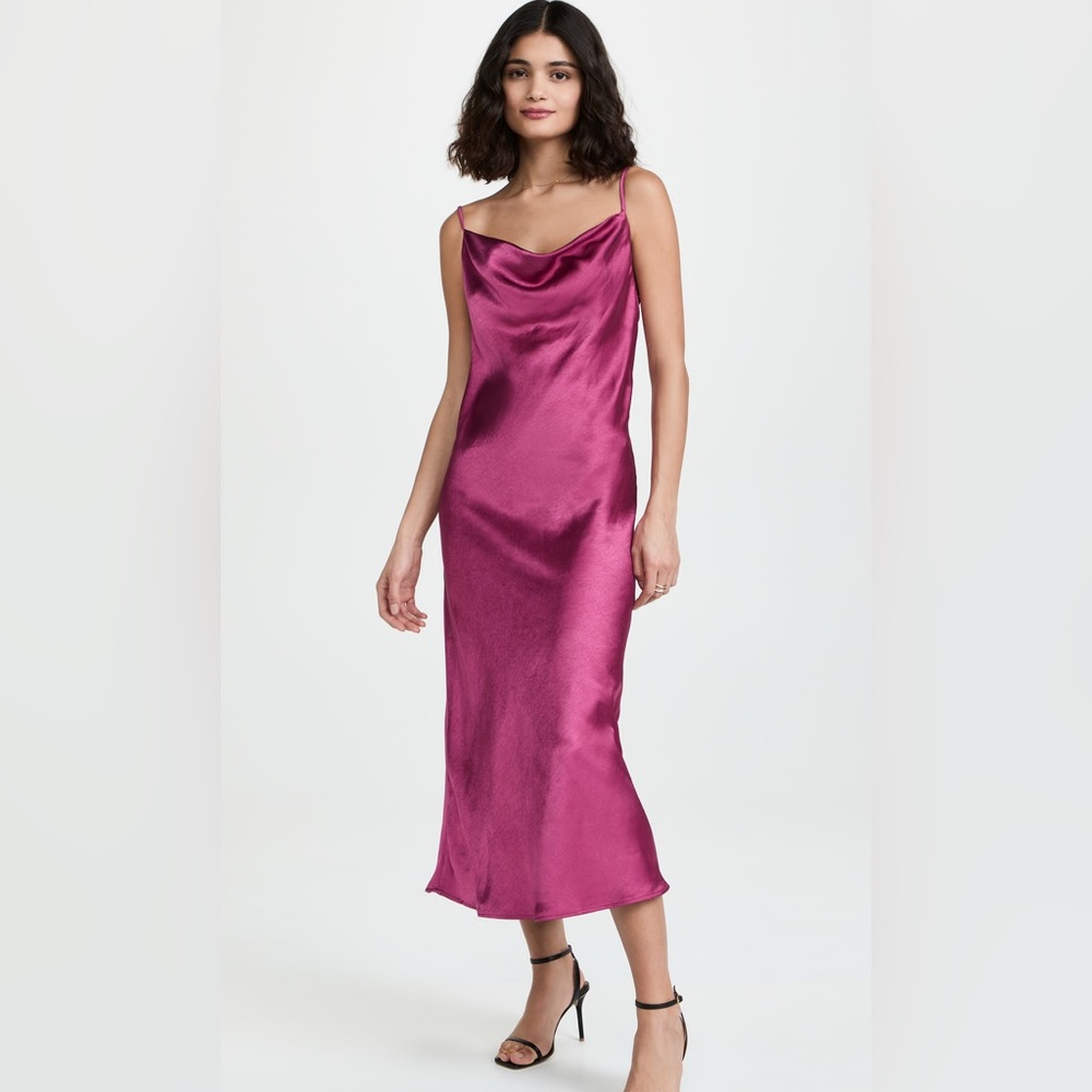 Endless Rose: Orchid Satin Midi Dress